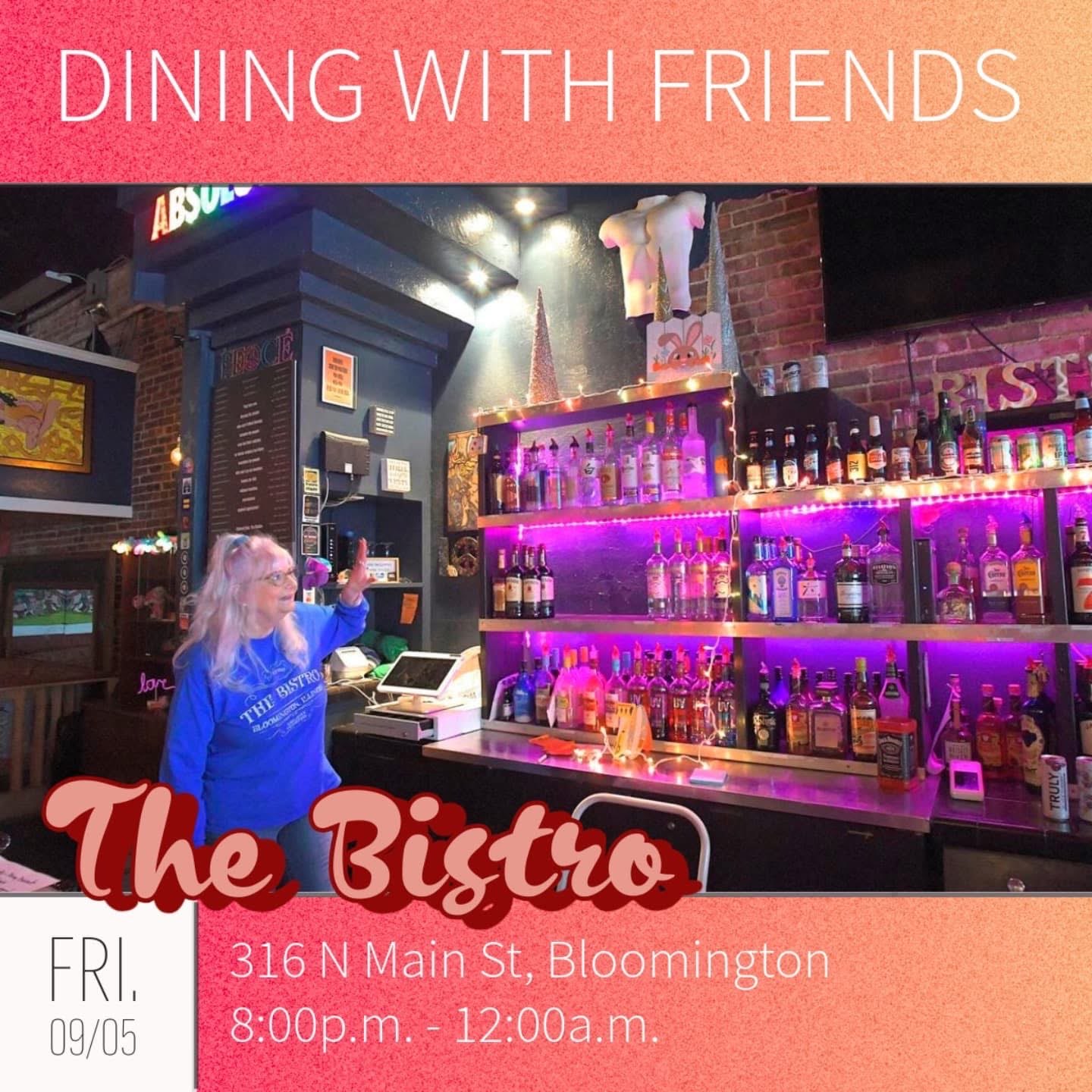 A flyer with a photo inside The Bistro