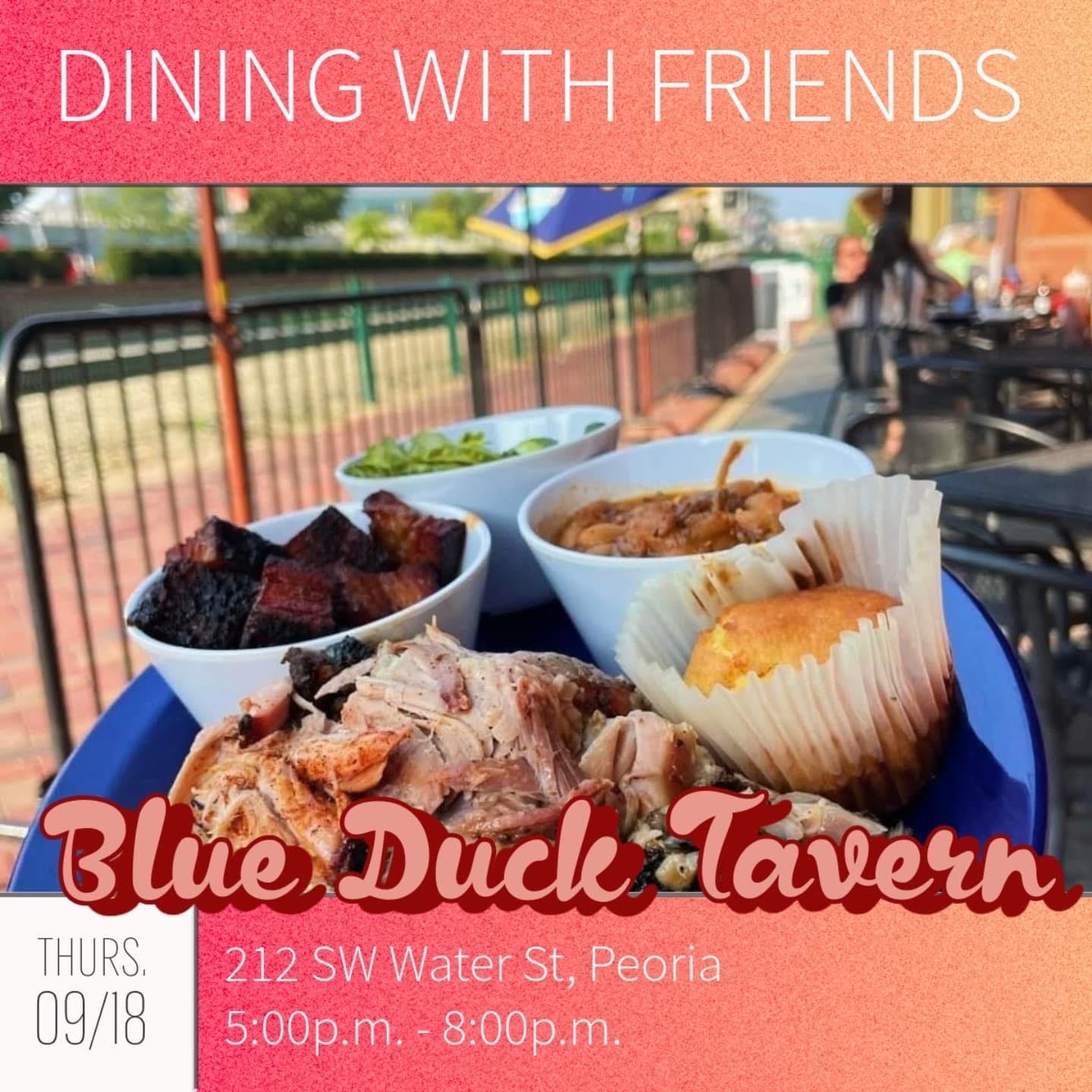A flyer with a photo of food at Blue Duck Tavern